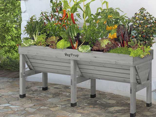 1.8 metre vegtrug planter in grey wash finish