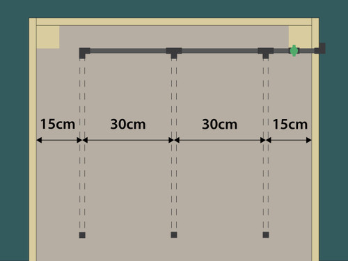 3 ft wide polytunnel dripper irrigation system