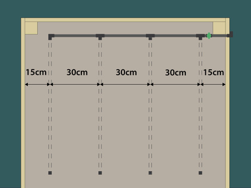 Drip irrigation system 4ft wide kit