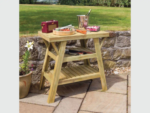 Timber outdoor BBQ table by Zest