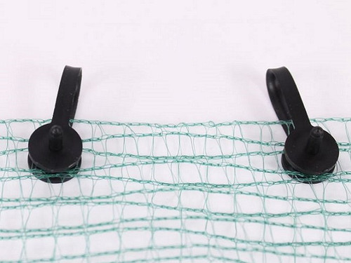 Garden netting clips in action