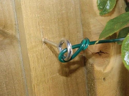 Garland screw eyes on a fence