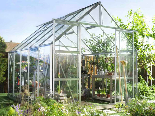 Halls 'Magnum' 8ft x 10ft Greenhouse with Base front