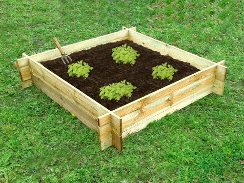 Affordable wooden raised bed planter