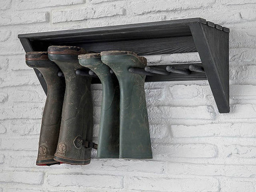 Latchmere welly rack is a treated pine wall unit