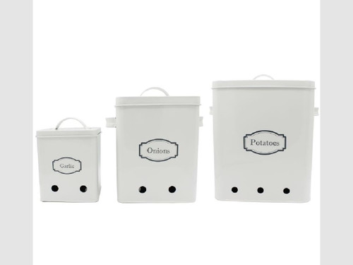Kitchen storage set for potatoes, onions and garlic