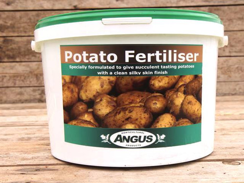 A big bucket of potato fertiliser