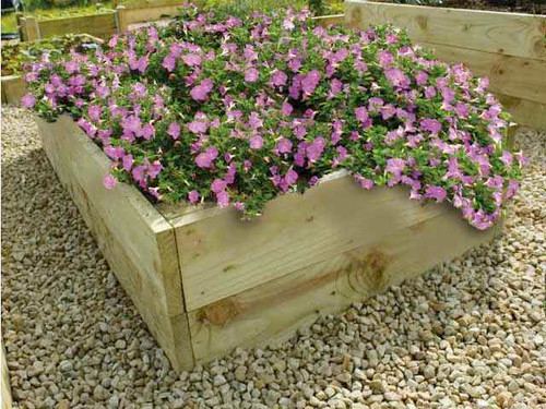 14 inch high timber raised flower bed