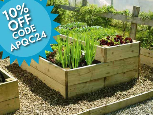 Premier split level timber raised vegetable planter kit