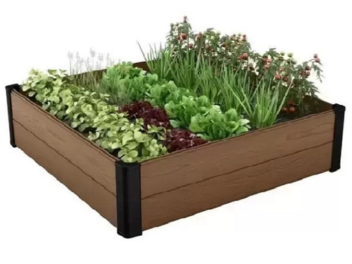 Maple square raised bed with vegetables