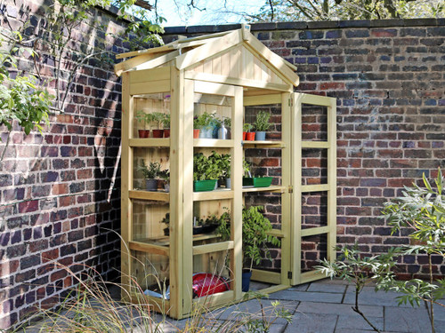tall botanical greenhouse, suitable for patio or outdoor area