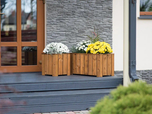 Valmiera timber patio planters pair