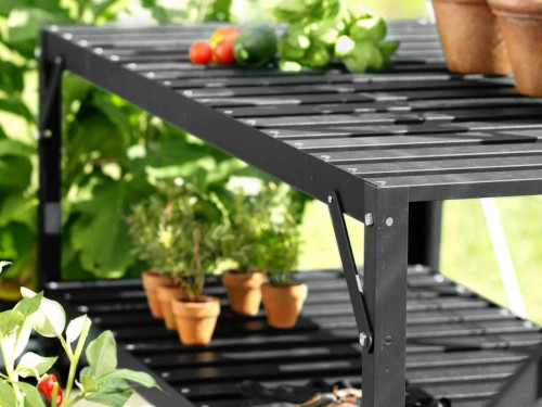 Vitavia 2 tier greenhouse staging powder coated black
