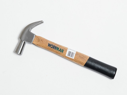 Toughened curved claw hammer with wooden handle